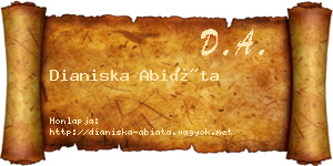Dianiska Abiáta névjegykártya